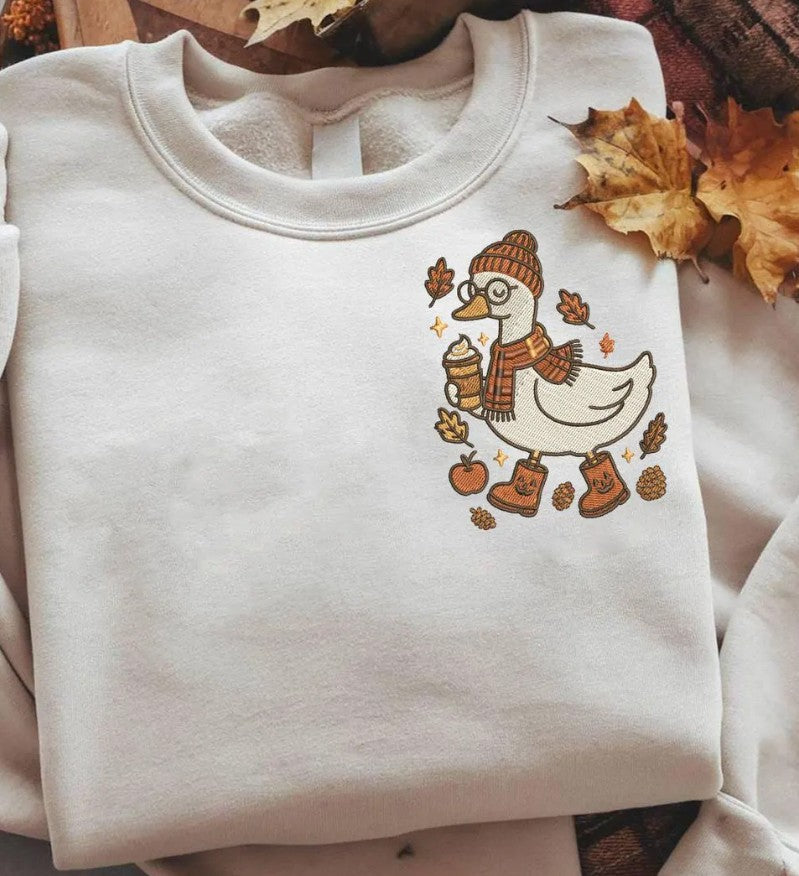 Chiara - Handgefertigter Damen Pullover mit Gans-Motiv